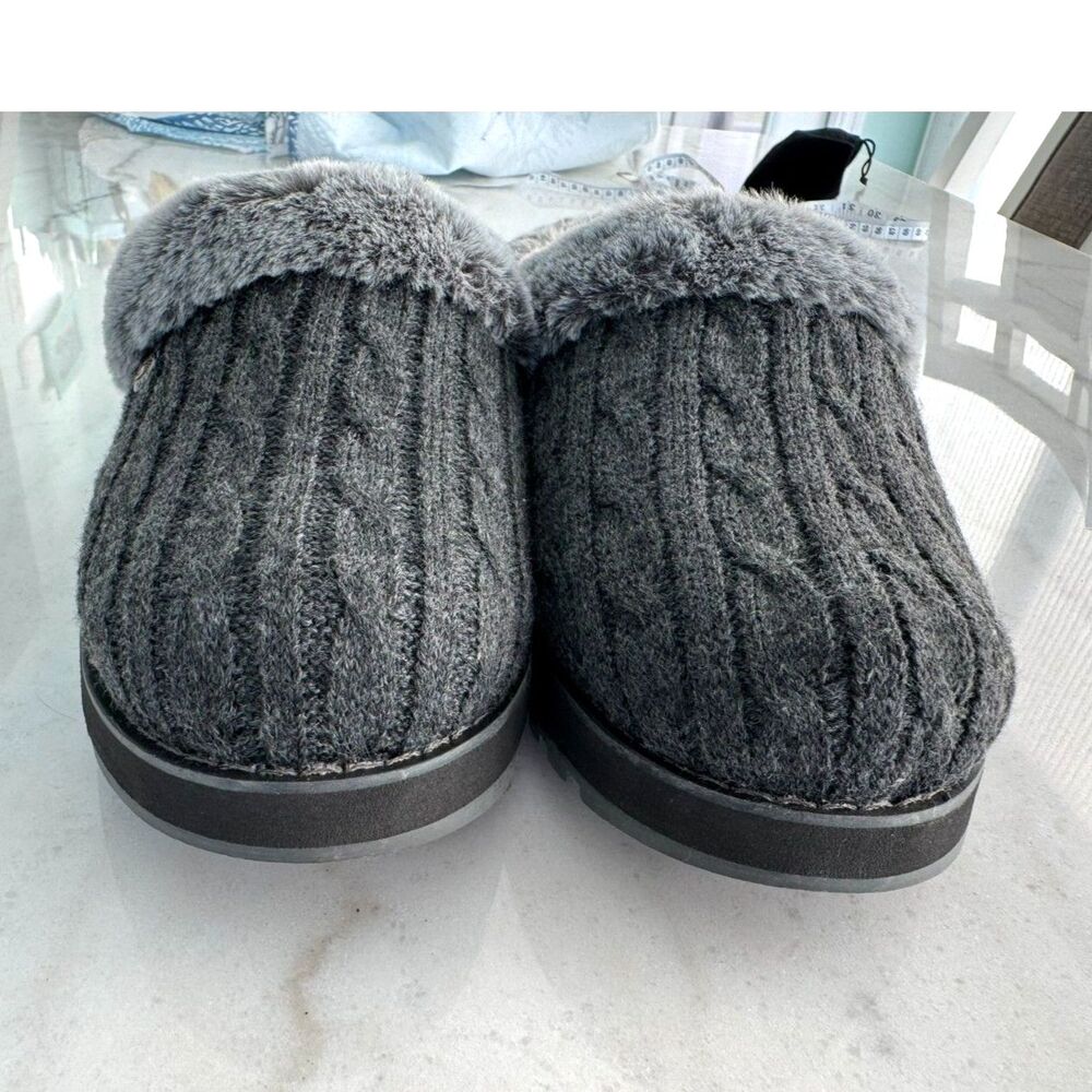 Skechers Bobs Keepsake Light Clog Slippers, Warm Greetings Size 7 Charcoal 31204 - Picture 9 of 11
